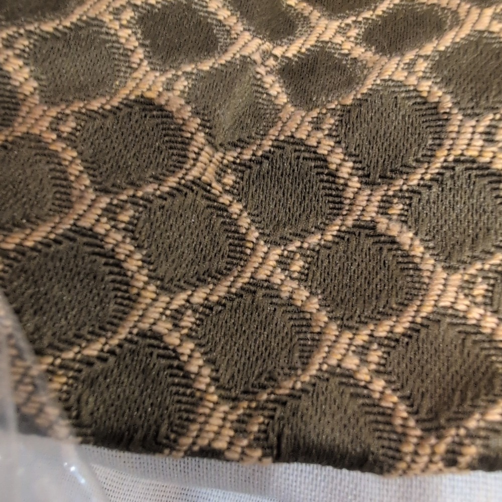 Utica Queen Bedskirt Olive Green Tan Geometric Trellis Pattern Bedding New - Picture 2 of 4